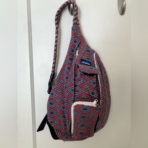 KAVU Unisex Rope Sling Backpack Bag Aztec Print VGC